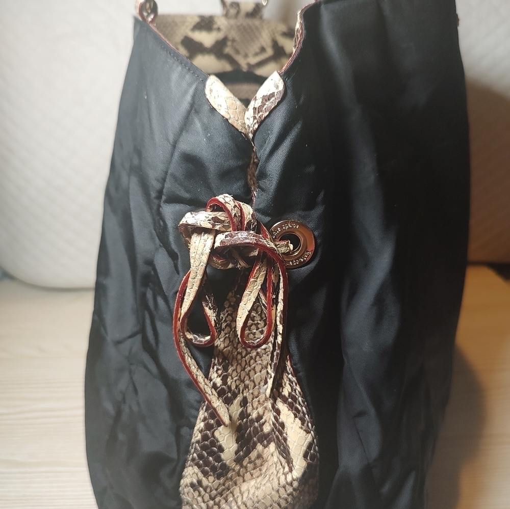 Kate  Spade Nylon w/snakeskin trim shoulder Bag - GUC - Picture 9 of 13